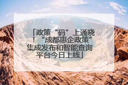 政策“码”上通晓！“成都惠企政策”集成发布和智能查询平台今日上线