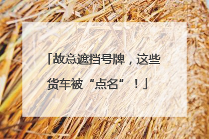 故意遮挡号牌，这些货车被“点名”！