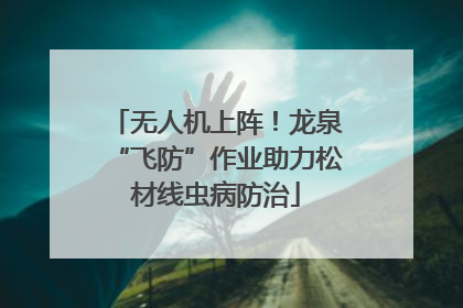 无人机上阵！龙泉“飞防”作业助力松材线虫病防治