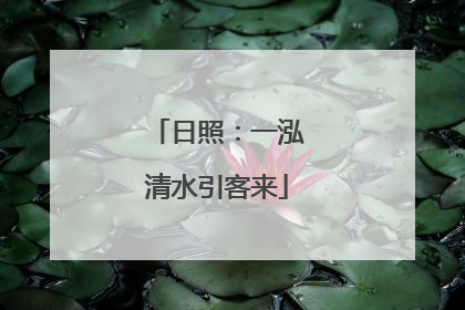日照：一泓清水引客来