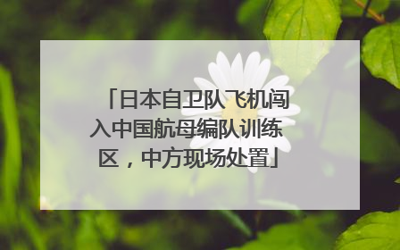 日本自卫队飞机闯入中国航母编队训练区，中方现场处置