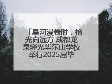 星河漫卷时，拾光向远方 成都龙泉驿光华东山学校举行2025届毕业晚会