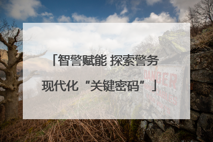 智警赋能 探索警务现代化“关键密码”