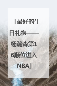 最好的生日礼物——杨瀚森第16顺位进入NBA