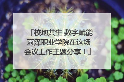 校地共生 数字赋能 菏泽职业学院在这场会议上作主题分享！