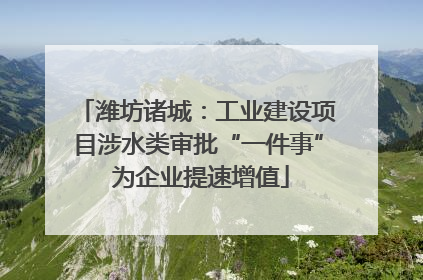 潍坊诸城：工业建设项目涉水类审批“一件事” 为企业提速增值