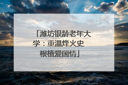 潍坊银龄老年大学：重温烽火史 根植爱国情