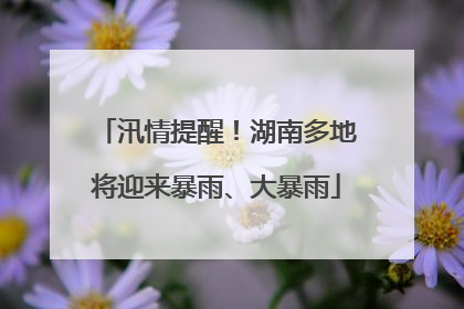 汛情提醒！湖南多地将迎来暴雨、大暴雨