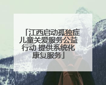 江西启动孤独症儿童关爱服务公益行动 提供系统化康复服务