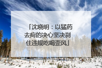 沈晓明：以猛药去疴的决心坚决刹住违规吃喝歪风