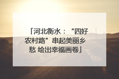 河北衡水：“四好农村路”串起美丽乡愁 绘出幸福画卷