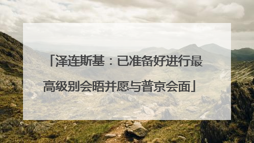 泽连斯基：已准备好进行最高级别会晤并愿与普京会面