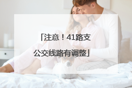 注意！41路支公交线路有调整
