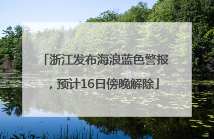浙江发布海浪蓝色警报，预计16日傍晚解除