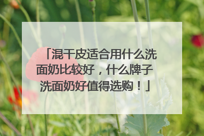 混干皮适合用什么洗面奶比较好，什么牌子洗面奶好值得选购！