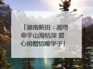 湖南新田：湘粤牵手山海情深 爱心捐赠情暖学子