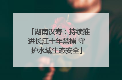 湖南汉寿：持续推进长江十年禁捕 守护水域生态安全