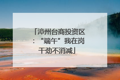 漳州台商投资区：“端午”我在岗 干劲不消减