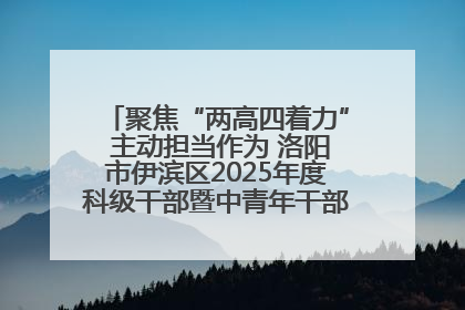 聚焦“两高四着力” 主动担当作为 洛阳市伊滨区2025年度科级干部暨中青年干部培训班开班