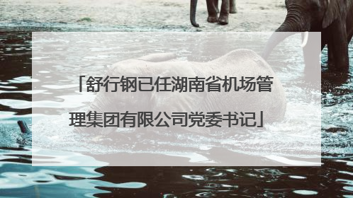 舒行钢已任湖南省机场管理集团有限公司党委书记