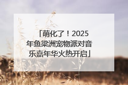 萌化了！2025年鱼梁洲宠物派对音乐嘉年华火热开启