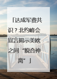 达成军费共识？北约峰会宣言揭示美欧之间“貌合神离”