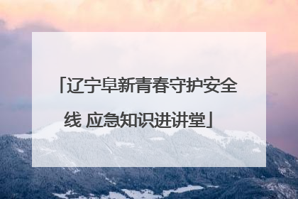 辽宁阜新青春守护安全线 应急知识进讲堂