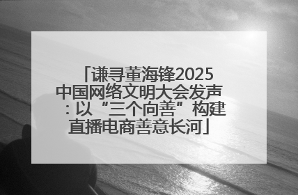 谦寻董海锋2025中国网络文明大会发声：以“三个向善”构建直播电商善意长河