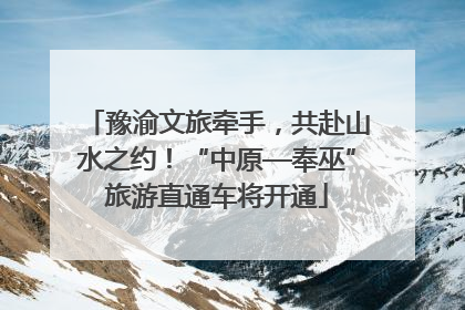 豫渝文旅牵手，共赴山水之约！“中原—奉巫”旅游直通车将开通