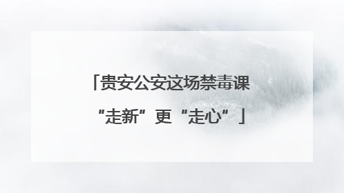 贵安公安这场禁毒课“走新”更“走心”