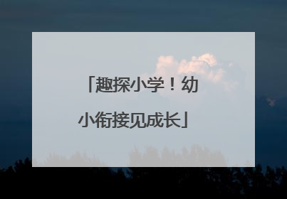 趣探小学！幼小衔接见成长