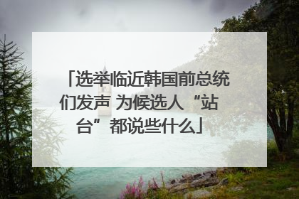 选举临近韩国前总统们发声 为候选人“站台”都说些什么