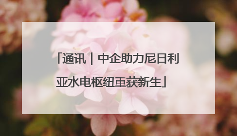 通讯｜中企助力尼日利亚水电枢纽重获新生