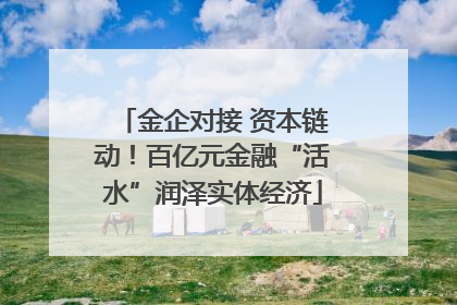 金企对接 资本链动！百亿元金融“活水”润泽实体经济