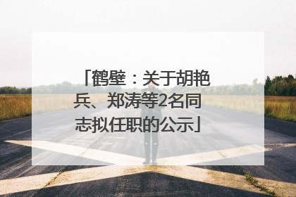 鹤壁：关于胡艳兵、郑涛等2名同志拟任职的公示