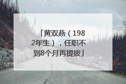 黄双燕（1982年生），任职不到8个月再提拔