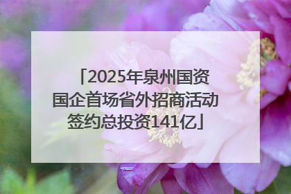 2025年泉州国资国企首场省外招商活动签约总投资141亿