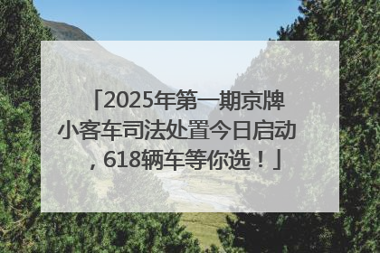 2025年第一期京牌小客车司法处置今日启动，618辆车等你选！