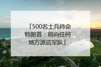 500名士兵待命 特朗普：将向任何地方派遣军队