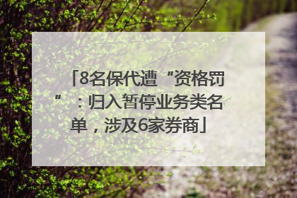 8名保代遭“资格罚”：归入暂停业务类名单，涉及6家券商