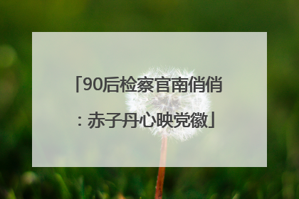 90后检察官南俏俏：赤子丹心映党徽